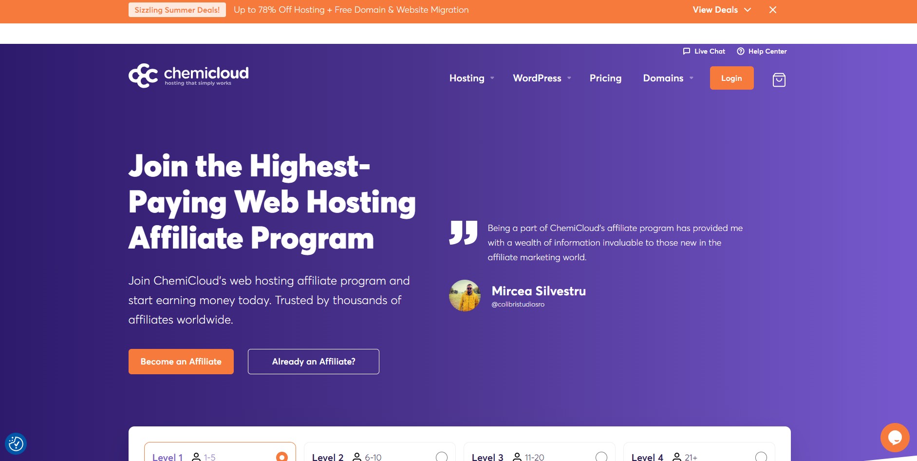 Programa de Afiliados de ChemiCloud