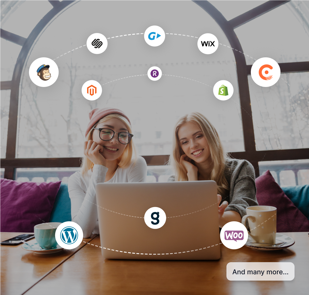 Un gráfico que muestra algunas integraciones de CMS y pasarelas de pago con Post Affiliate Pro.