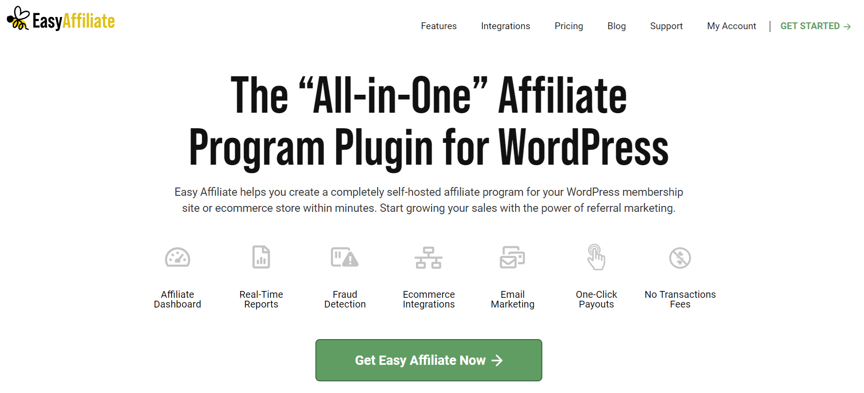 Easy Affiliate homepage