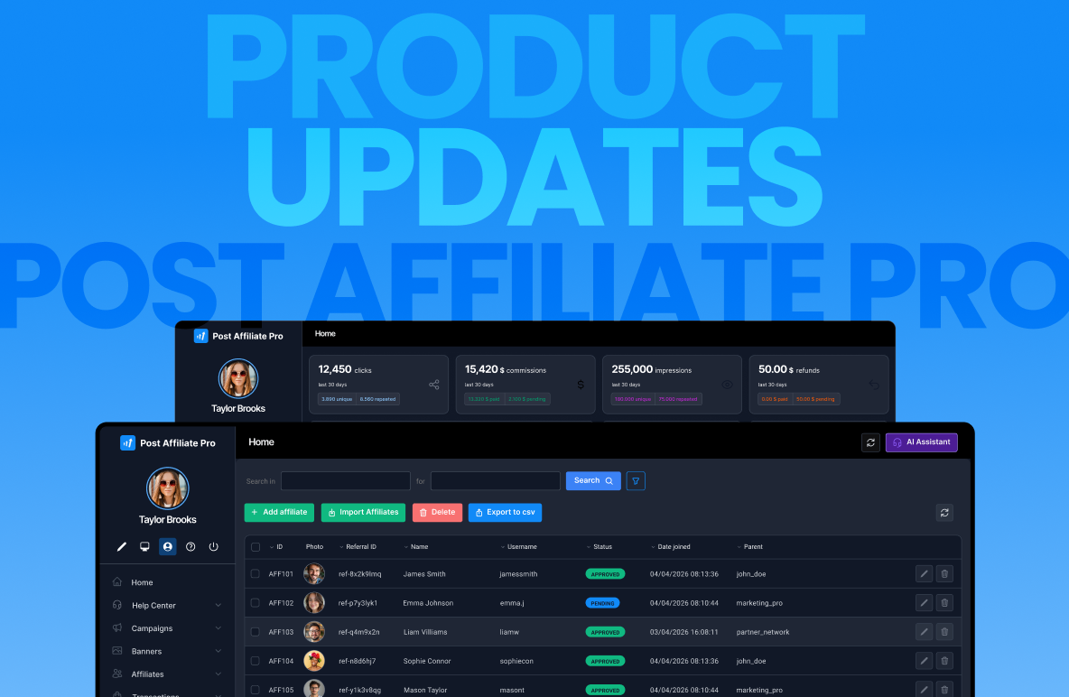 Actualizaciones de Post Affiliate Pro: Q1 2026