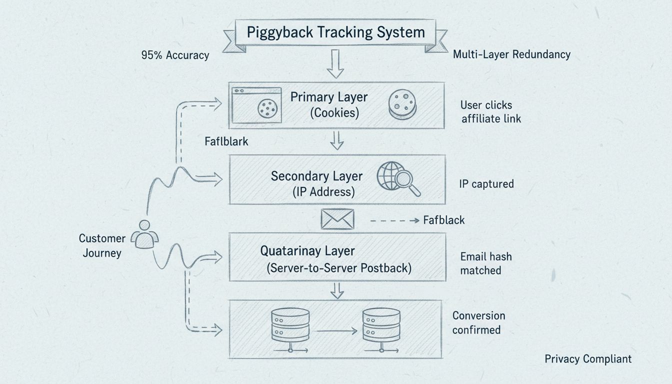 Arquitectura de seguimiento piggyback - Sistema de redundancia multinivel