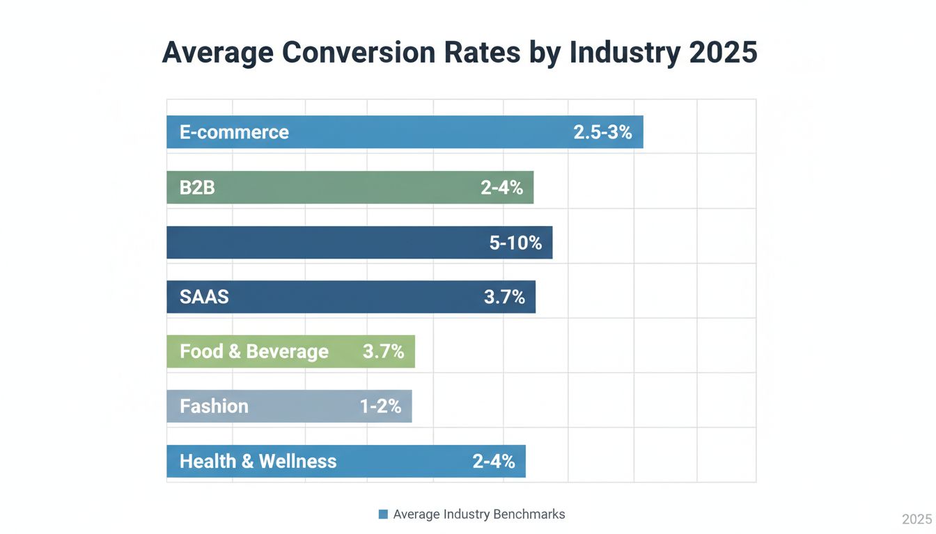 ¿Cuál es una Buena Tasa de Conversión? Referencias de la Industria 2025 y Guía de Optimización