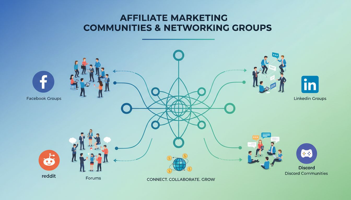 Comunidades y grupos de networking de marketing de afiliados en Facebook, LinkedIn, Reddit y Discord