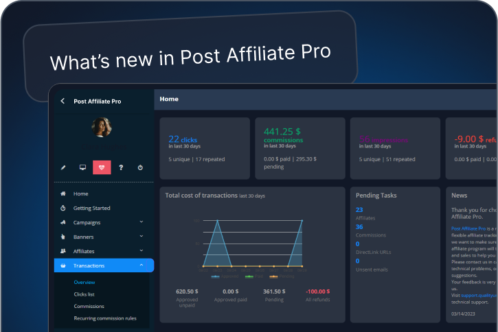 Ve todas las últimas actualizaciones de productos de Post Affiliate Pro.