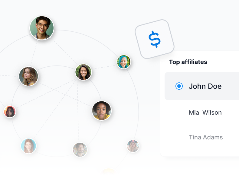 Estructura de comisión de múltiples niveles que visualiza hasta 100 niveles de comisión para ventas de subafiliados