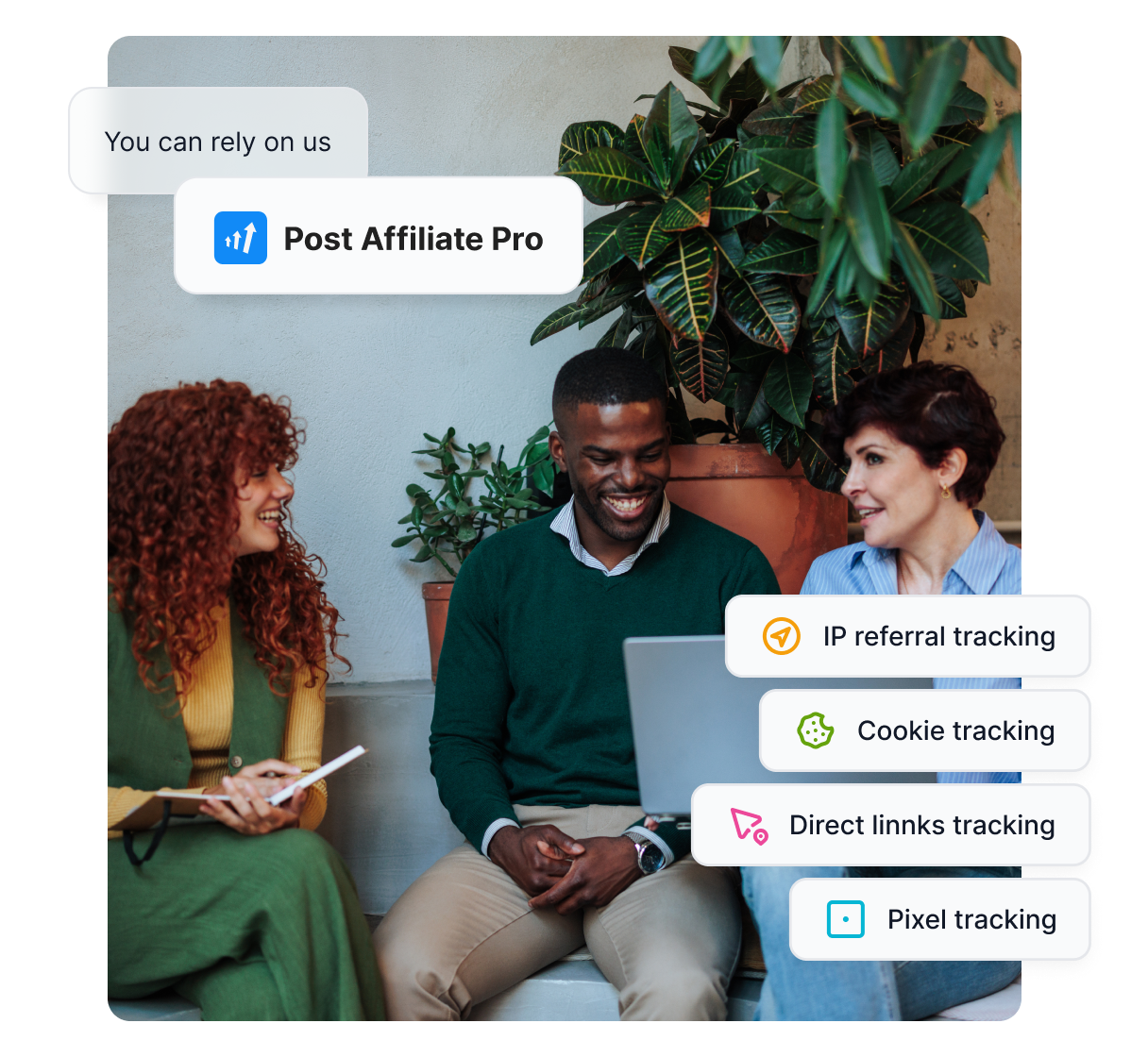Una captura de pantalla del panel de Post Affiliate Pro con una visión general y métricas.