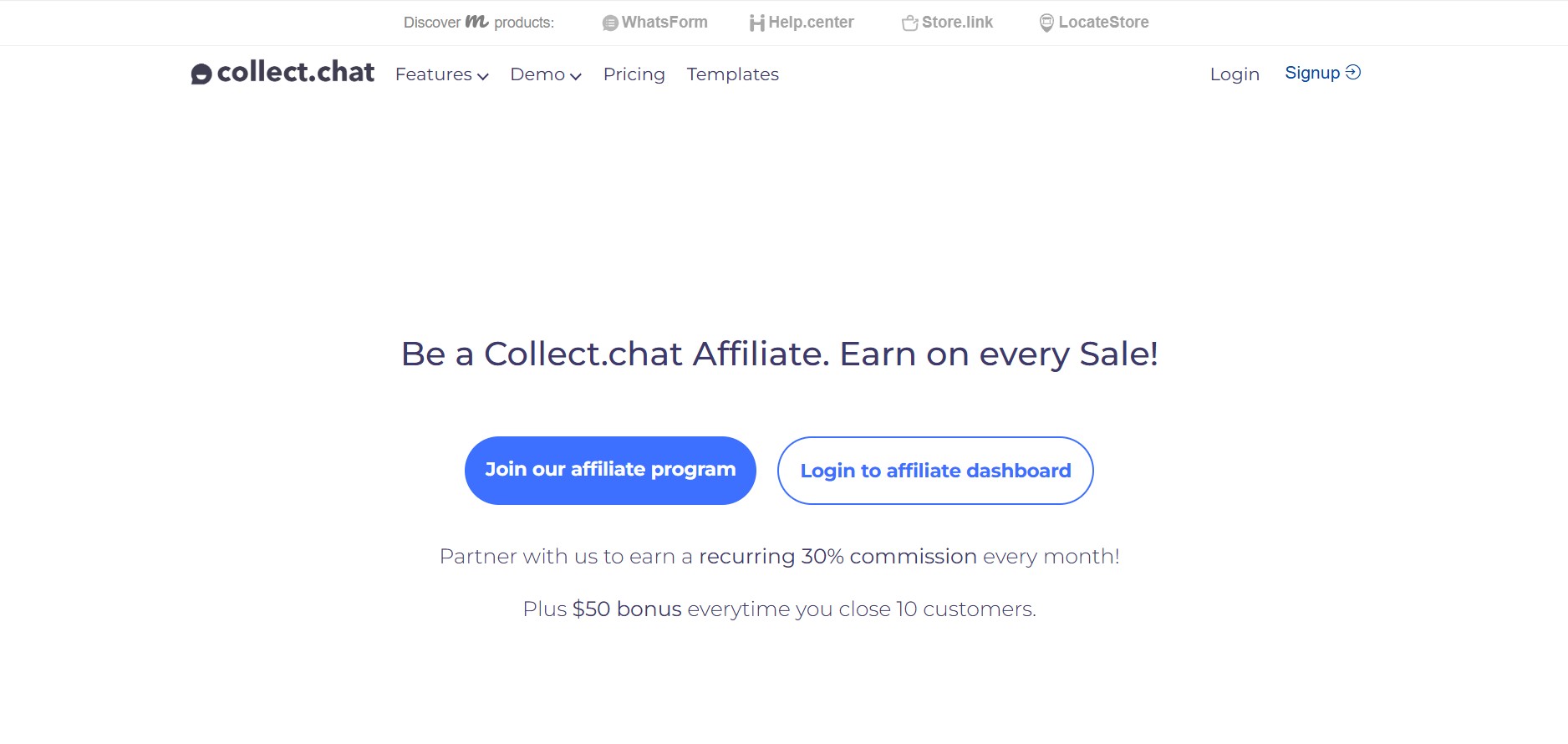 Programa de Afiliados de Collect.chat