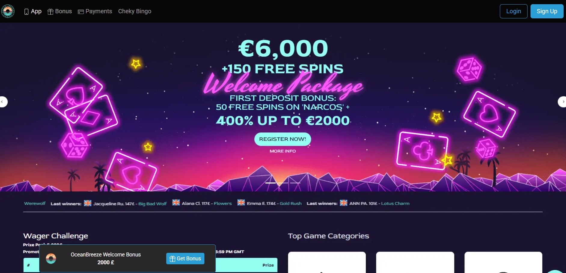 Programa de Afiliados de OceanBreeze Casino