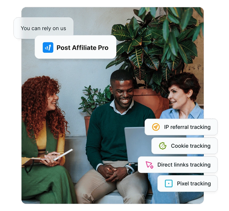 Una captura de pantalla del panel de Post Affiliate Pro con una visión general y métricas.
