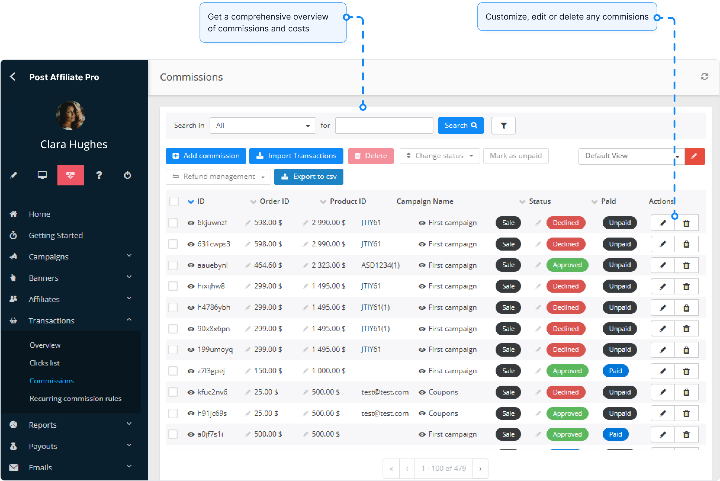Post Affiliate Pro - programa de comisiones