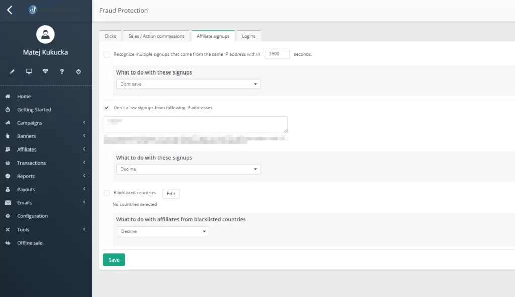 Ilustración que muestra las funciones de protección contra fraude de Post Affiliate Pro.
