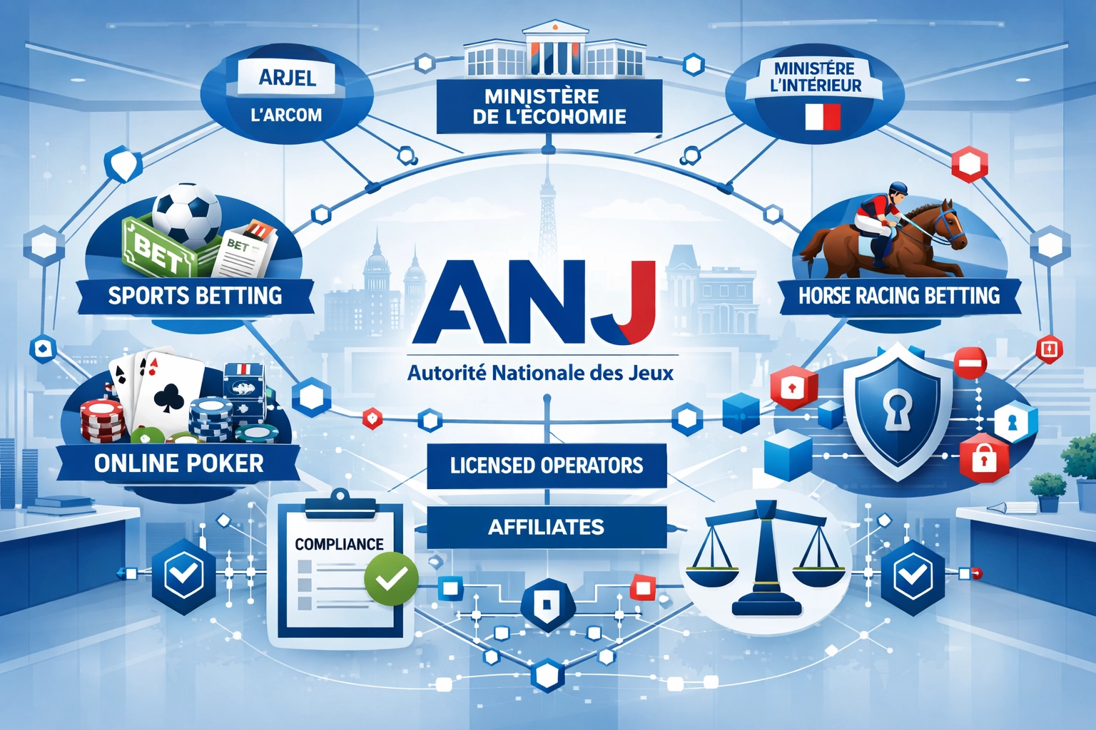 Requisitos y Cumplimiento para Afiliados de Juegos de Azar según la ANJ en Francia