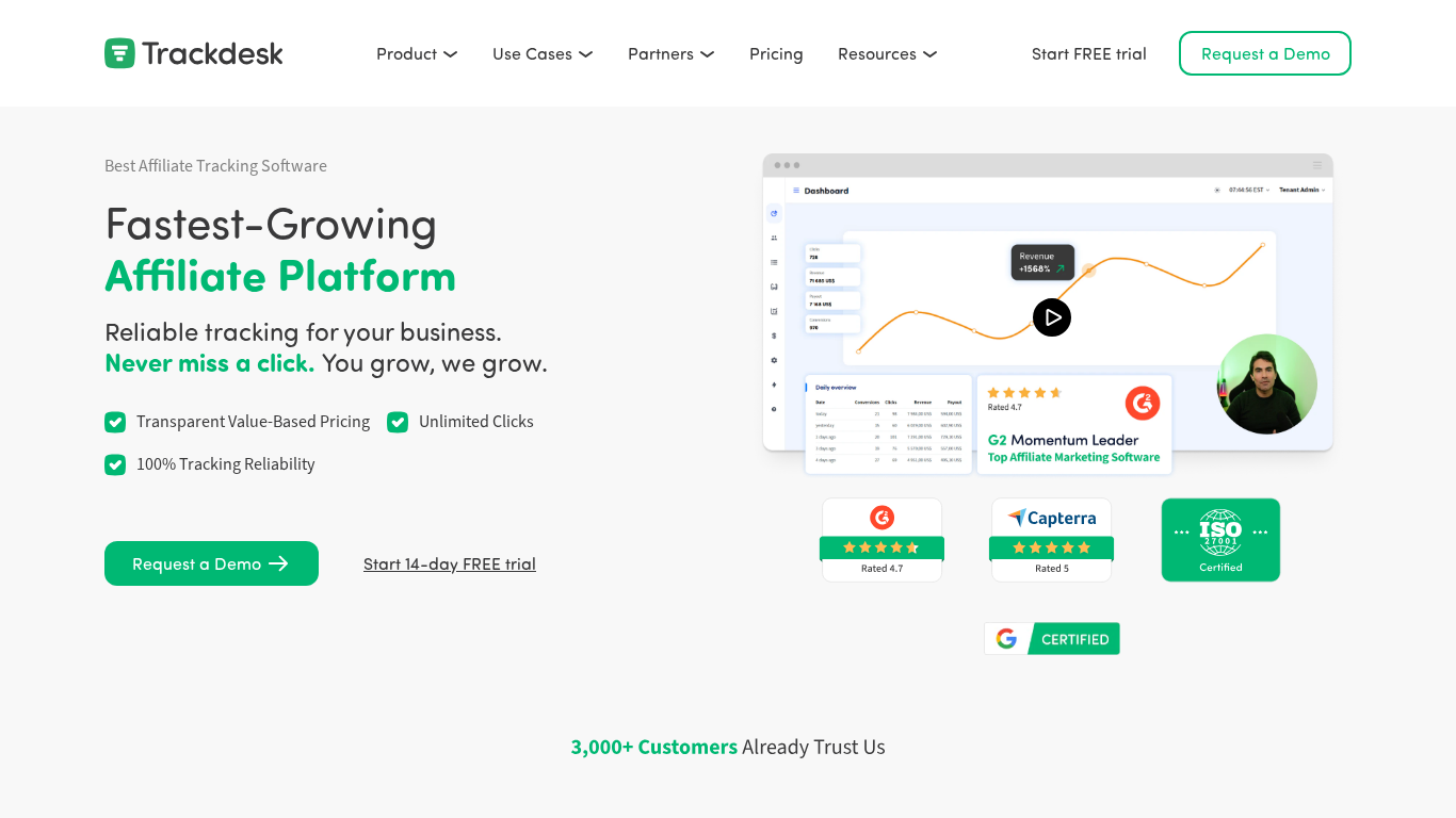 Software de seguimiento de afiliados Trackdesk