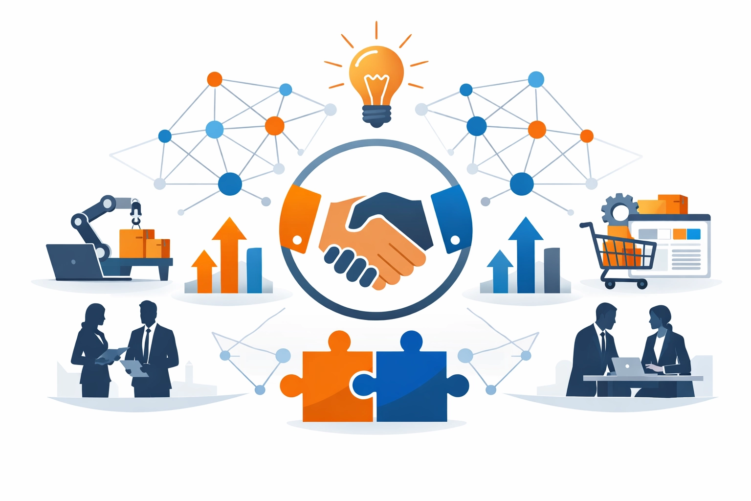 Colaboración de alianzas estratégicas empresariales