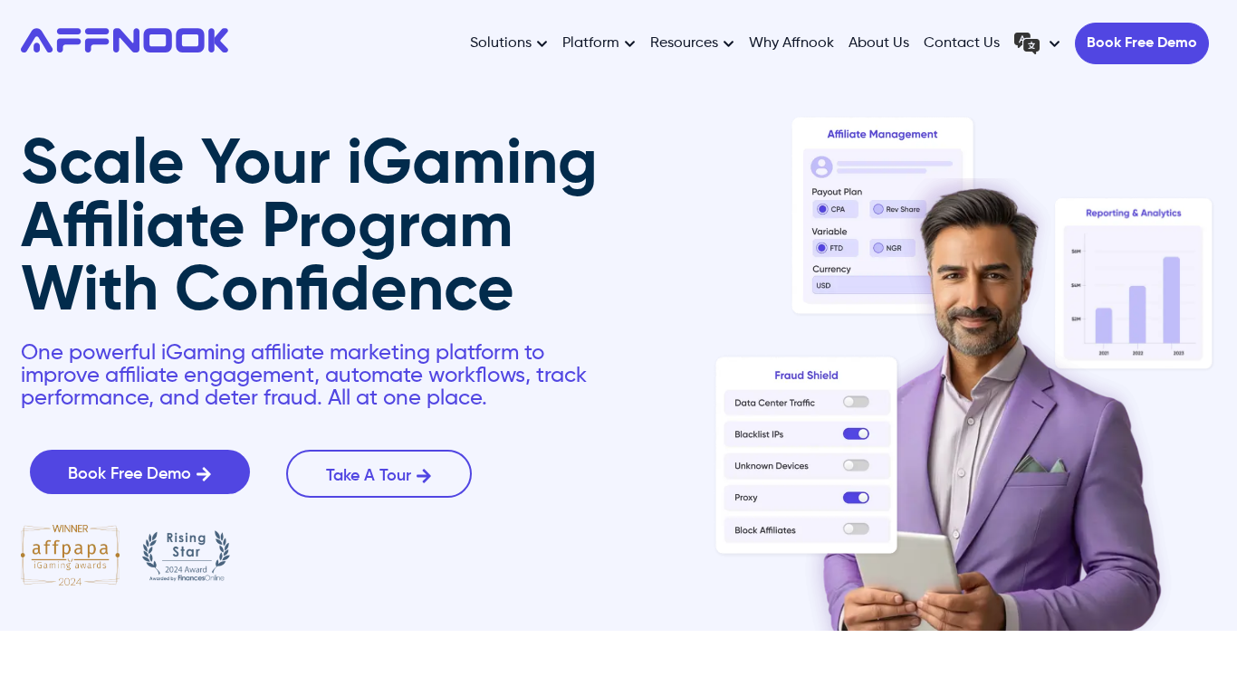 Plataforma de prevención de fraude en marketing de afiliados Affnook