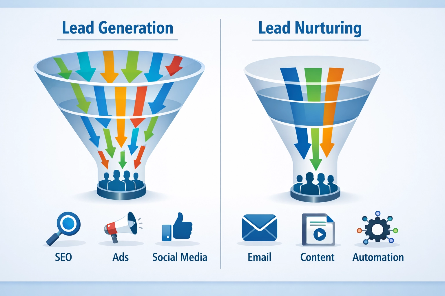 Generación de leads vs. Nutrición de leads: Diferencias clave y estrategias
