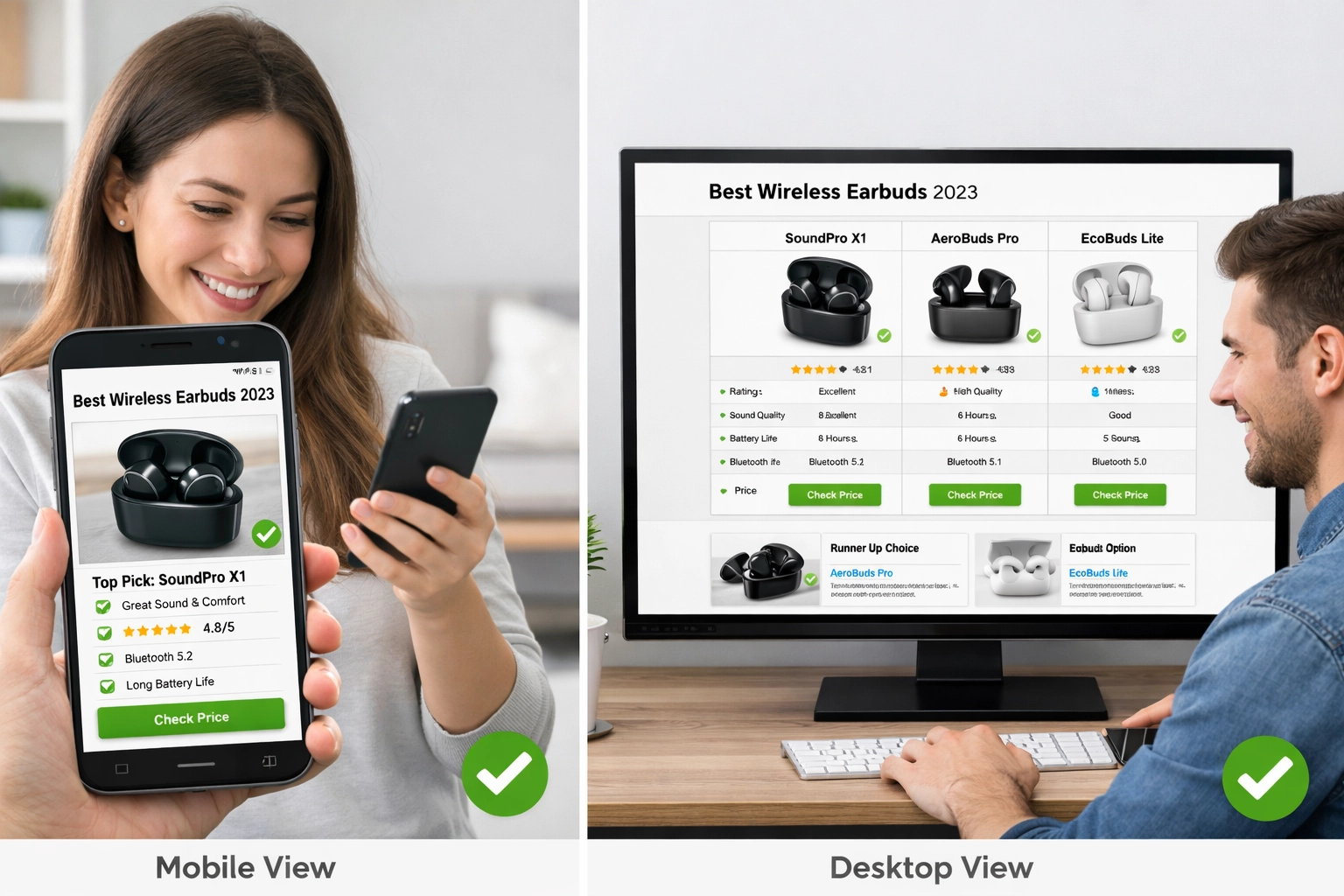 Comparación de experiencia de usuario móvil vs escritorio en sitios de afiliados