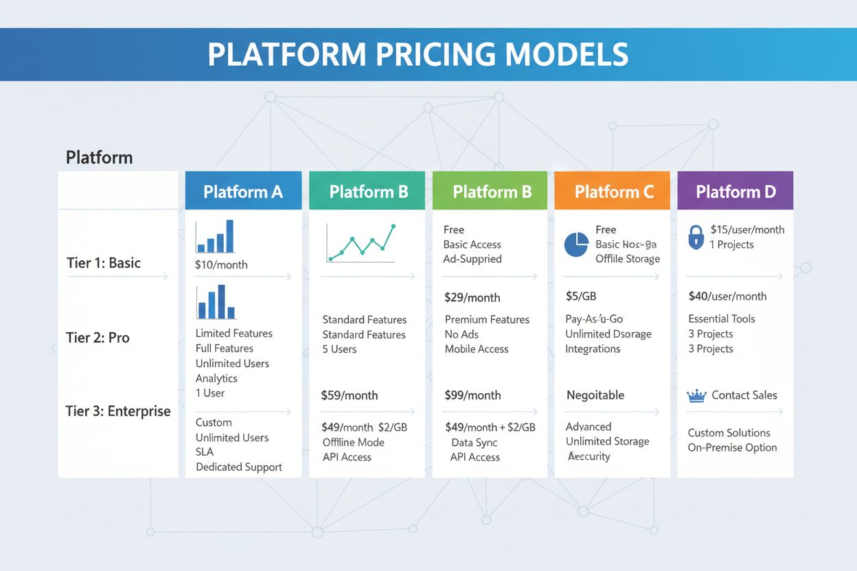 Comparación de modelos de precios de plataformas