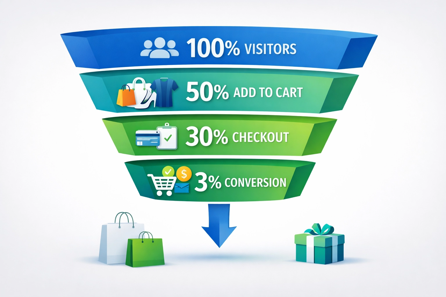 Fashion e-commerce conversion funnel visualization