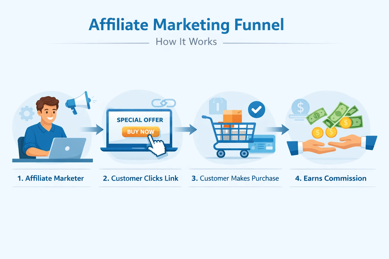 Affiliate Marketing Funnel Process Flow