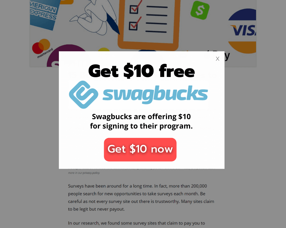 Example of an exit-intent pop-up