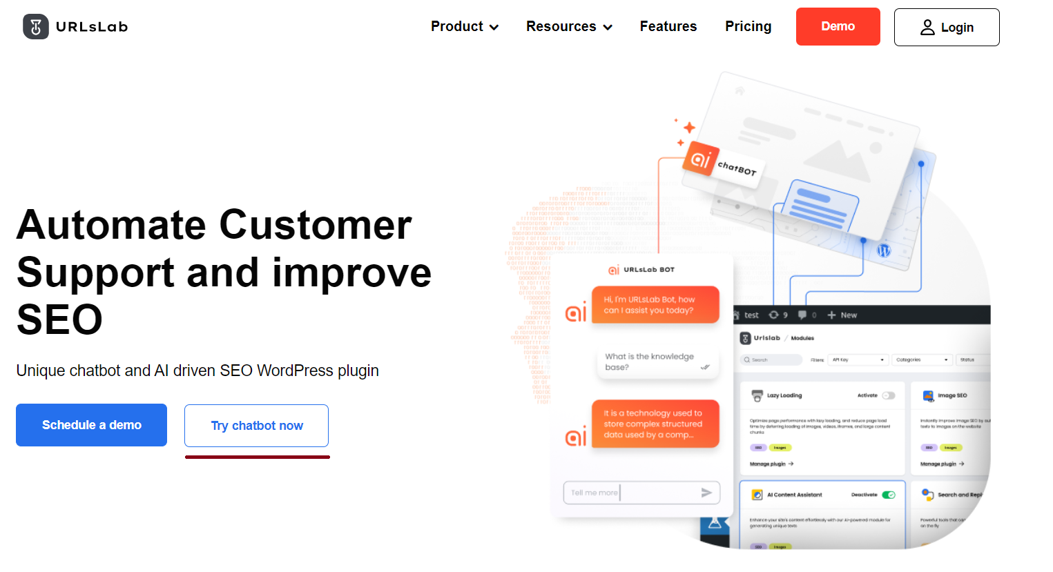 Sitio web URLsLab - probar chatbot