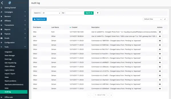 Noticias: Tema del Panel y Registro de Auditoría