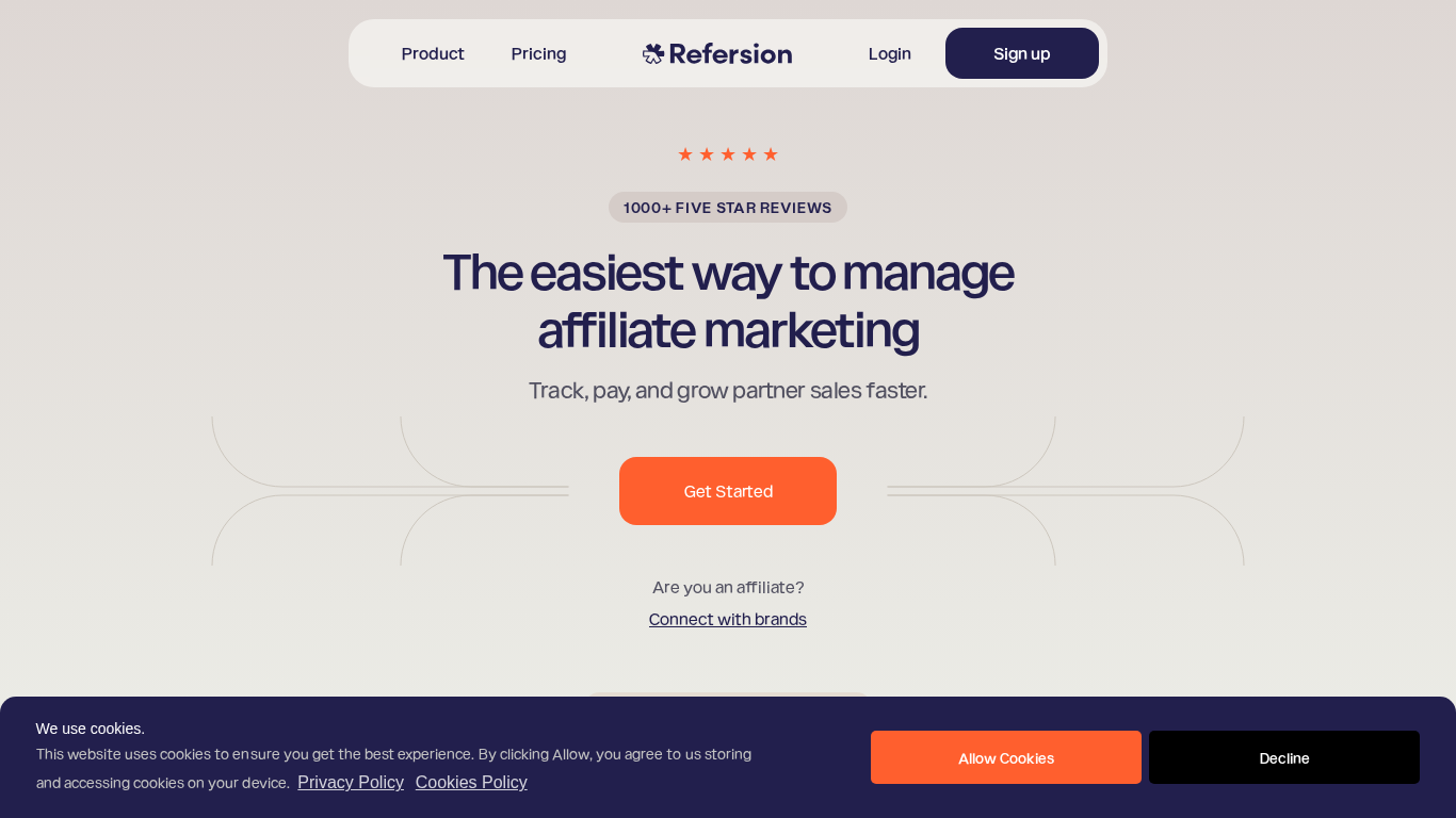 Refersion affiliate software dashboard