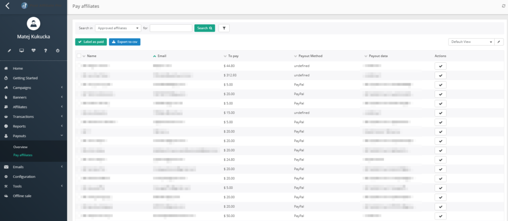 Post Affiliate Pro - pagos a los afiliados