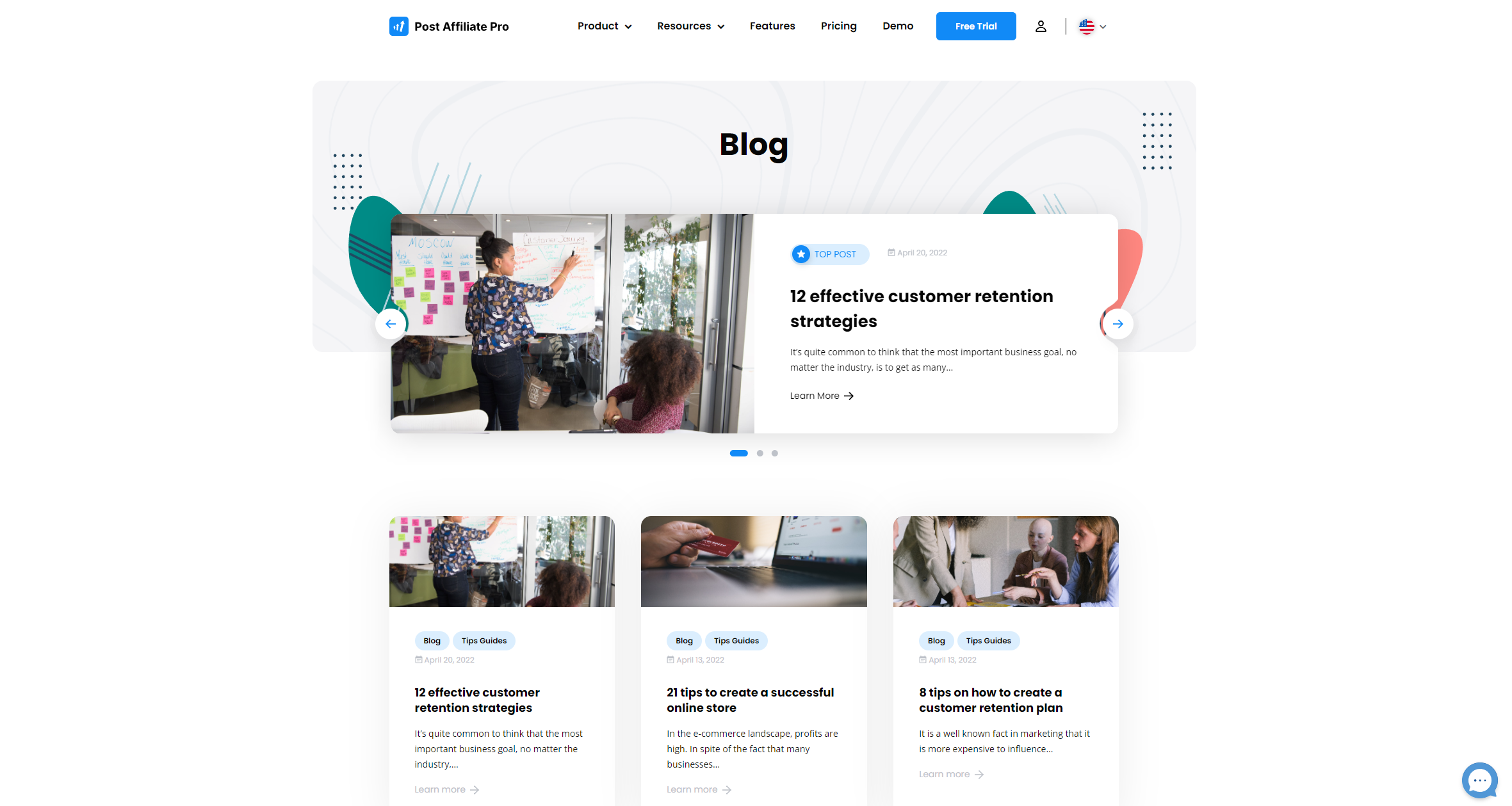 Post Affiliate Pro - publicaciones de blog destacadas