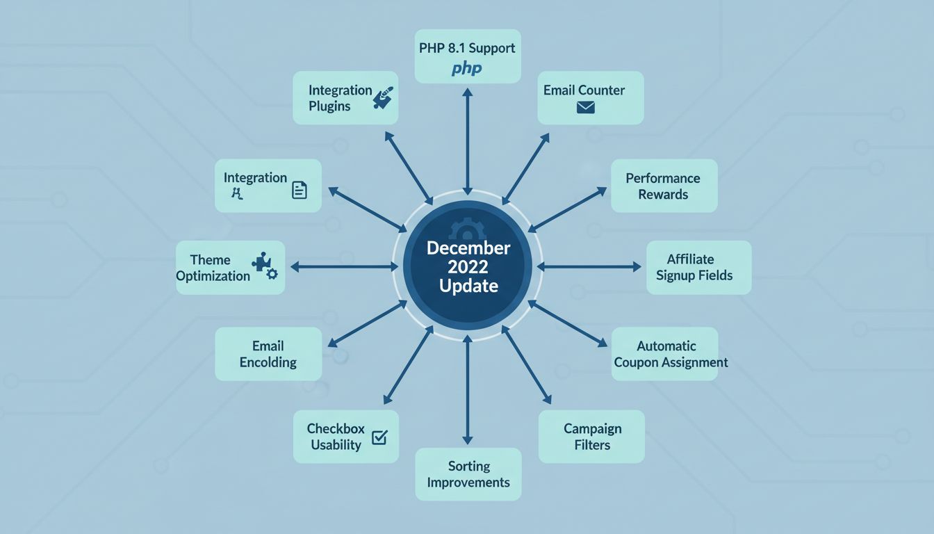 PostAffiliatePro December 2022 Update Features Infographic